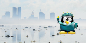 Tux Freiheit erleuchtet die Welt